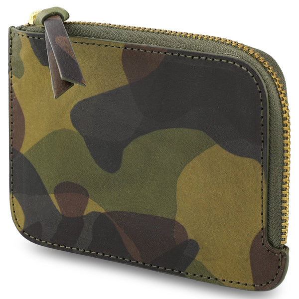 Camouflage-patterned wallet, Handmade in Portugal from Italian vegetable tanned leather