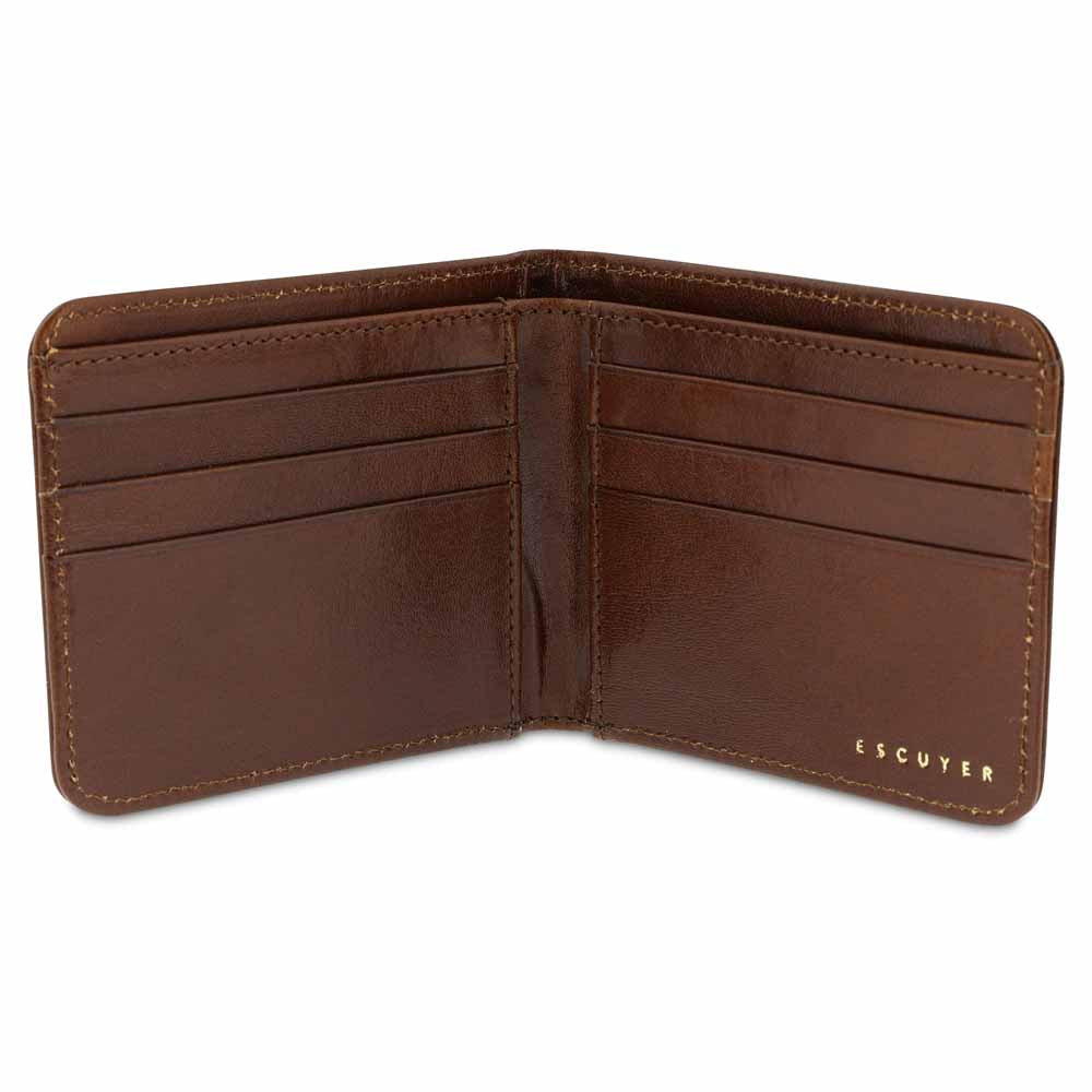 Leather Billfold Wallet - Light Brown - Escuyer