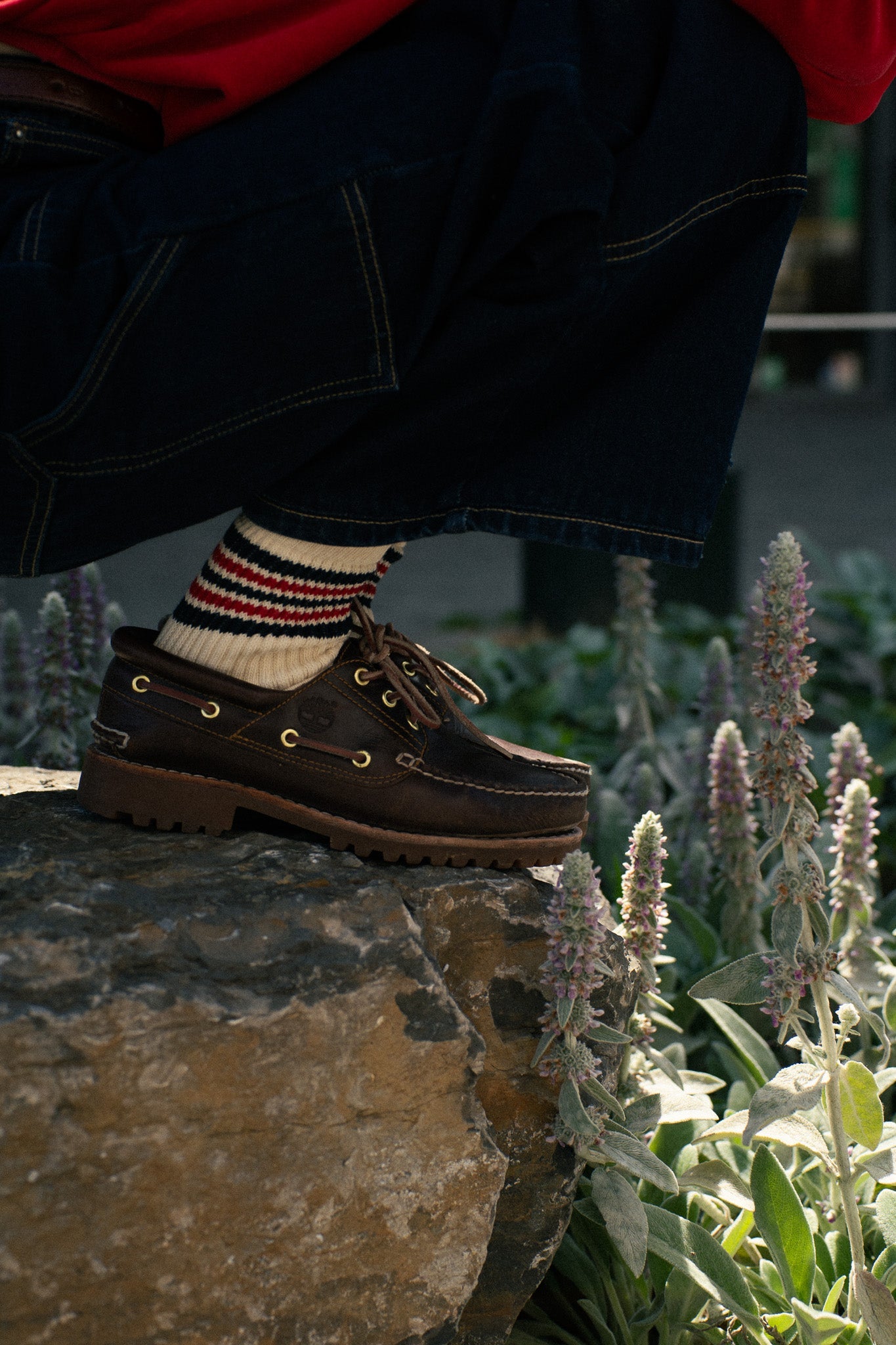 Escuyer 5 Stripes socks — the most recognisable design in the collection, inspired by 1960s and 70s sporting heritage, handcrafted in Portugal