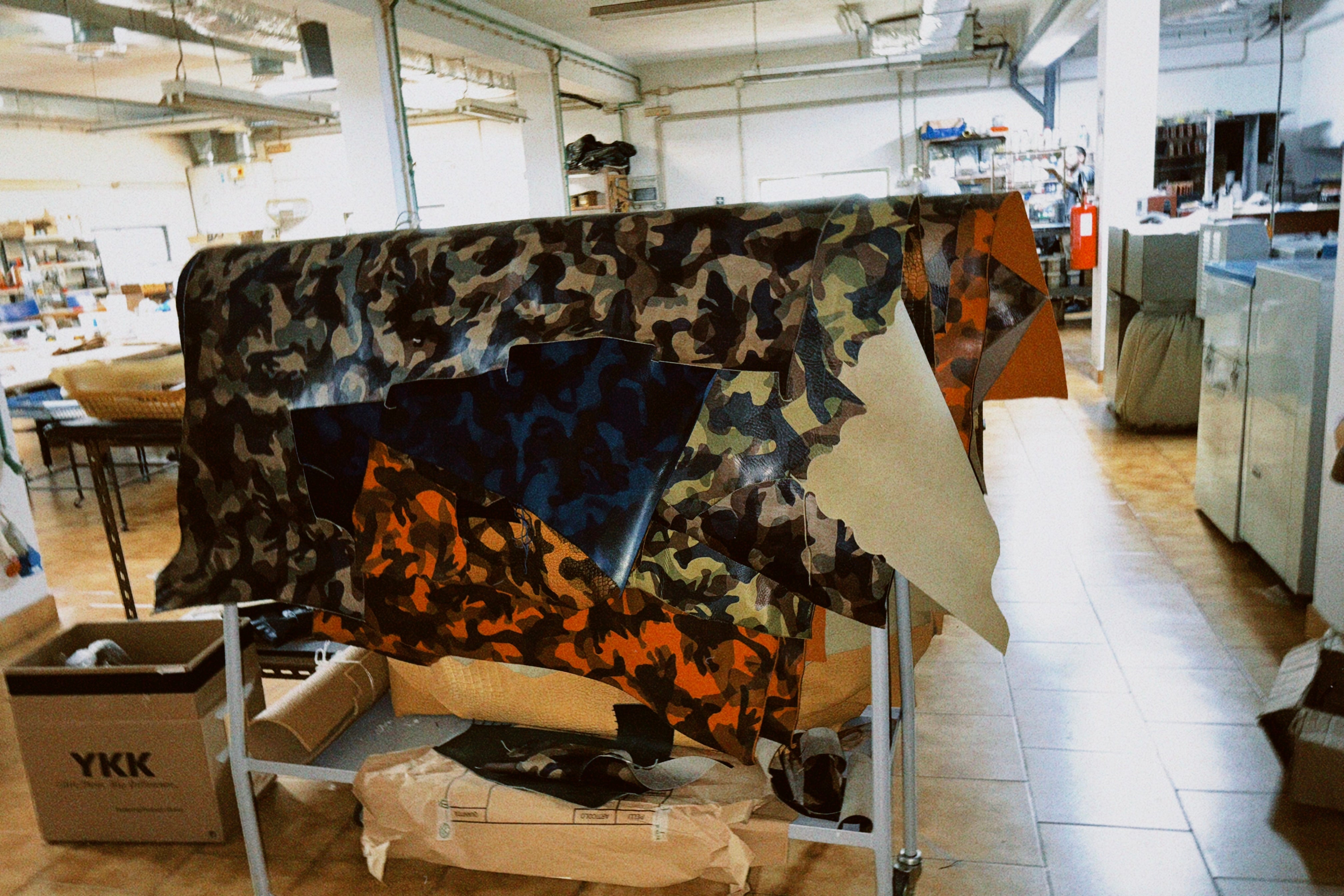Full vegetable-tanned leather hides from Tuscany, Italy arriving at the Escuyer atelier near Braga, Portugal