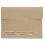 Escuyer card sleeve and presentation gift box — Italian vegetable tanned leather, gold logo