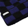 Warm Checkered Merino Wool Beanie Black / Blue
