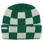 Green and cream checkered merino wool beanie by Escuyer