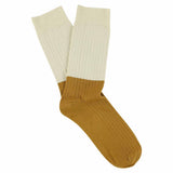 Men Colour Block Socks Ecru / Mustard - Escuyer