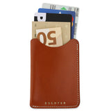 Leather Card Sleeve - Khaki