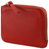 Leather Zip Wallet — Red