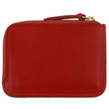 Leather Zip Wallet — Red