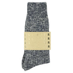 Escuyer flame blue melange socks, crew length, made in Portugal