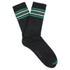 Men 5 Stripes Socks Black Green Ecru Made in Portugal