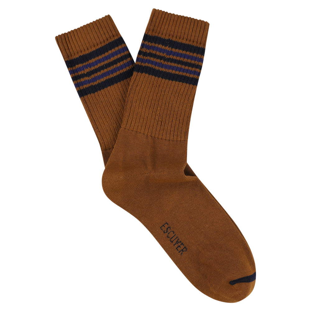 5 Stripes Socks - Brown / Blue / Navy