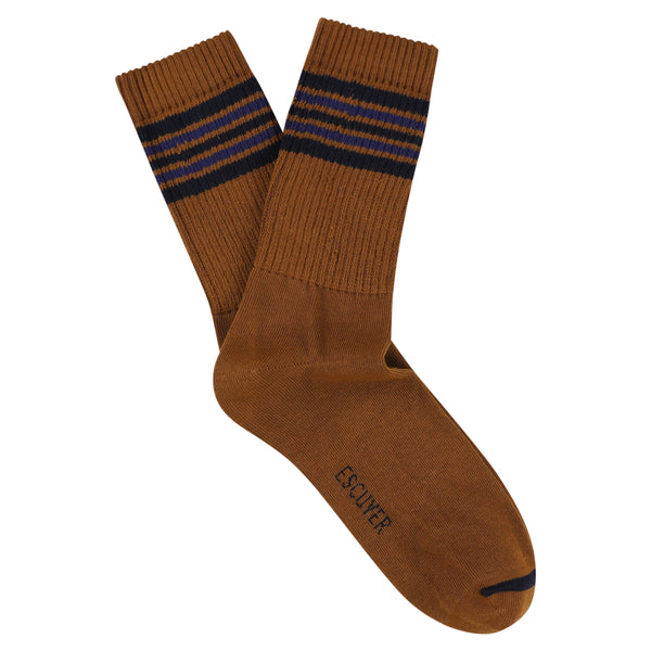 5 Stripes Socks - Brown / Blue / Navy