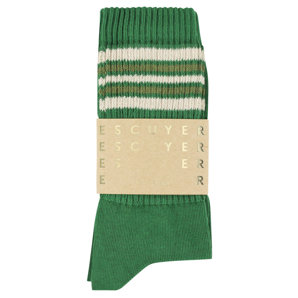 5 Stripes Socks - Green / Ecru / Khaki