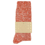 Escuyer dark orange melange socks, crew length, made in Portugal