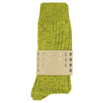 Escuyer lime melange socks, crew length, made in Portugal