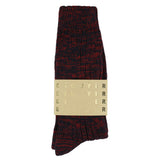 Escuyer navy and red melange socks, crew length, made in Portugal