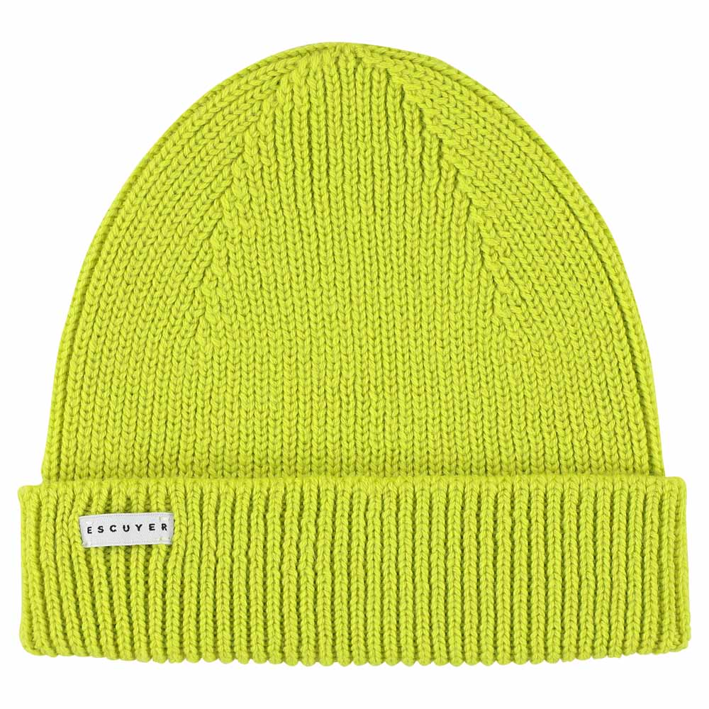 Ribbed Merino Beanie Bright Yellow - Main Image