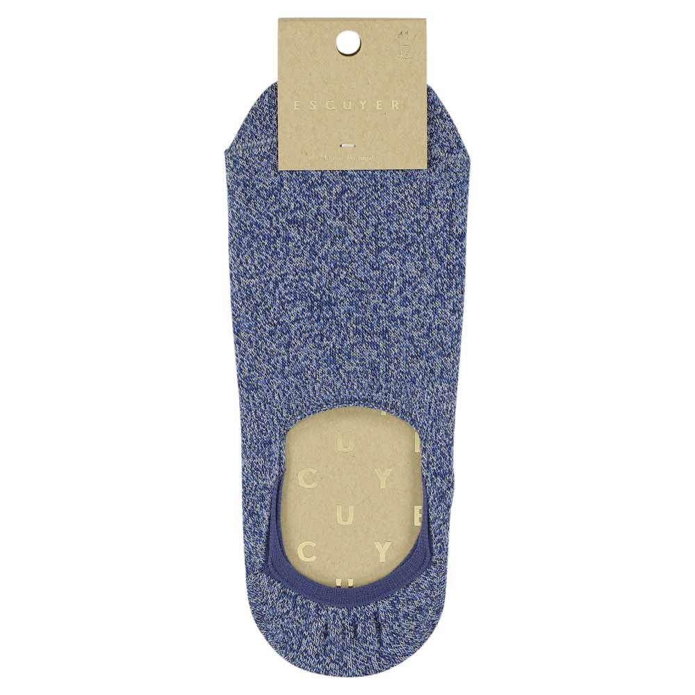 Blue men's no-show invisible cotton socks by Escuyer