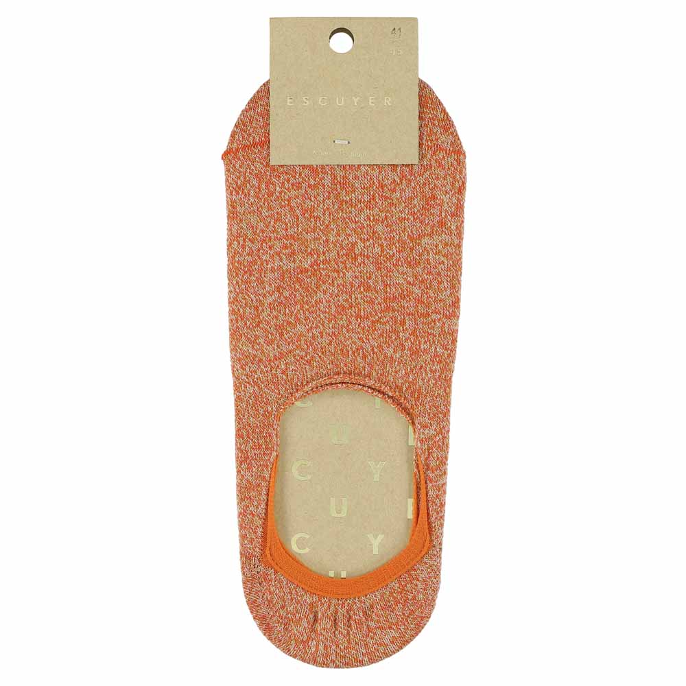 Orange men's no-show invisible cotton socks by Escuyer