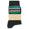 Women 5 Stripes Socks - Black / Green / Ecru