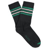 Women 5 Stripes Socks - Black / Green / Ecru