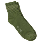 Escuyer Women Lurex Ankle Socks in Green with Gold shimmer — cotton blend with lurex yarn, hand-linked toe, made in Portugal