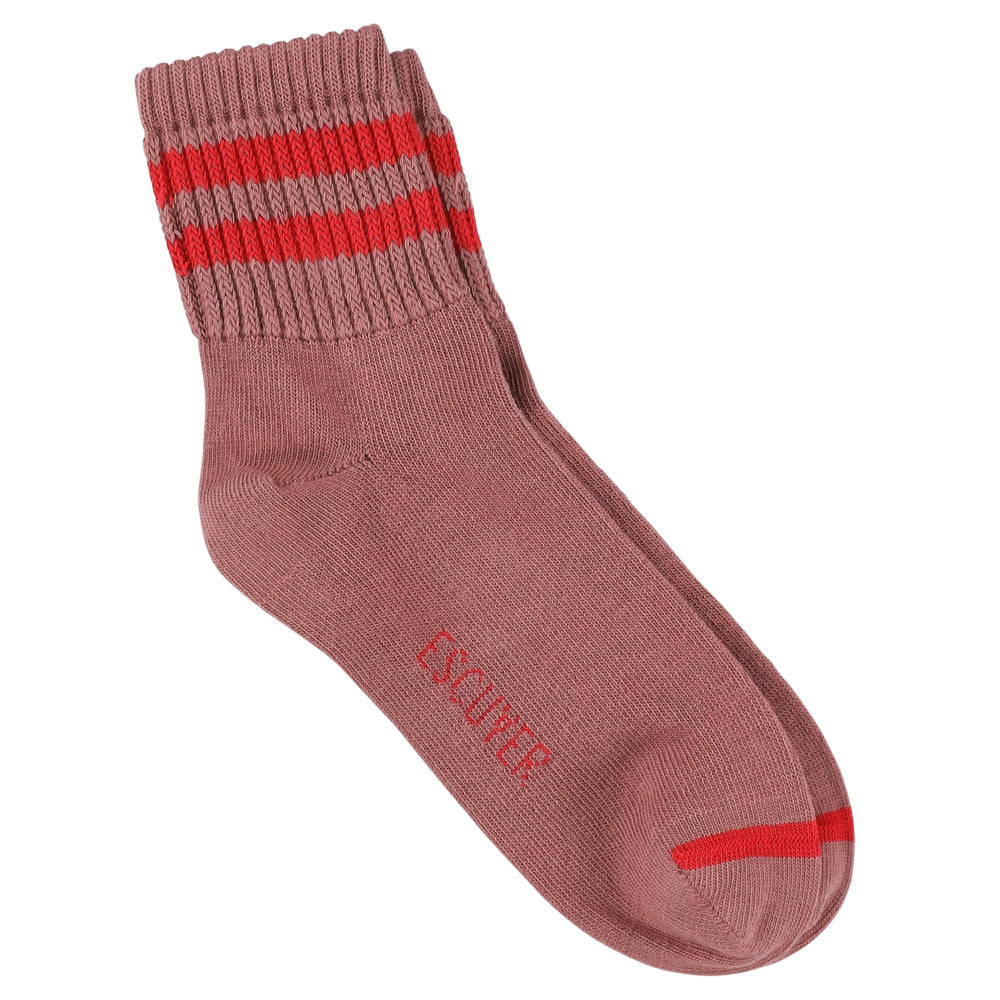 Escuyer-Women-Ankle-Socks-Dark-Rose-Red