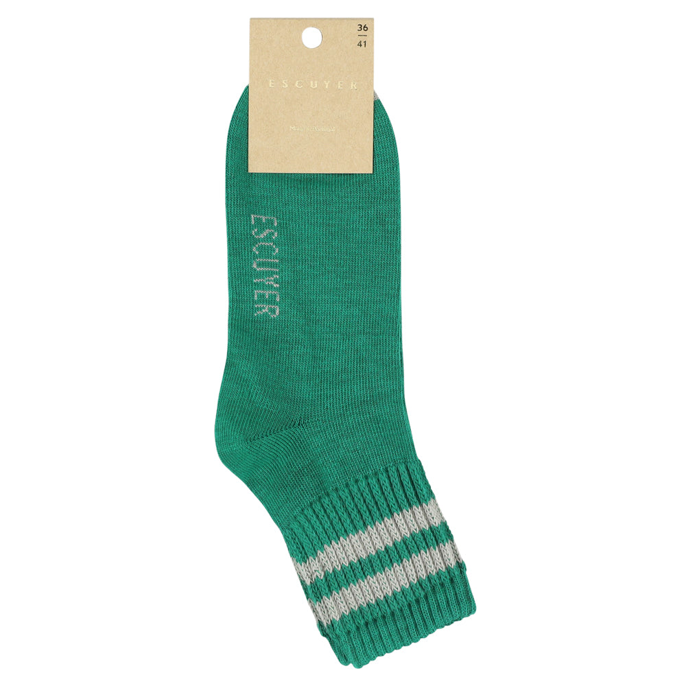 Escuyer-Women-Ankle-Socks-Green-Grey