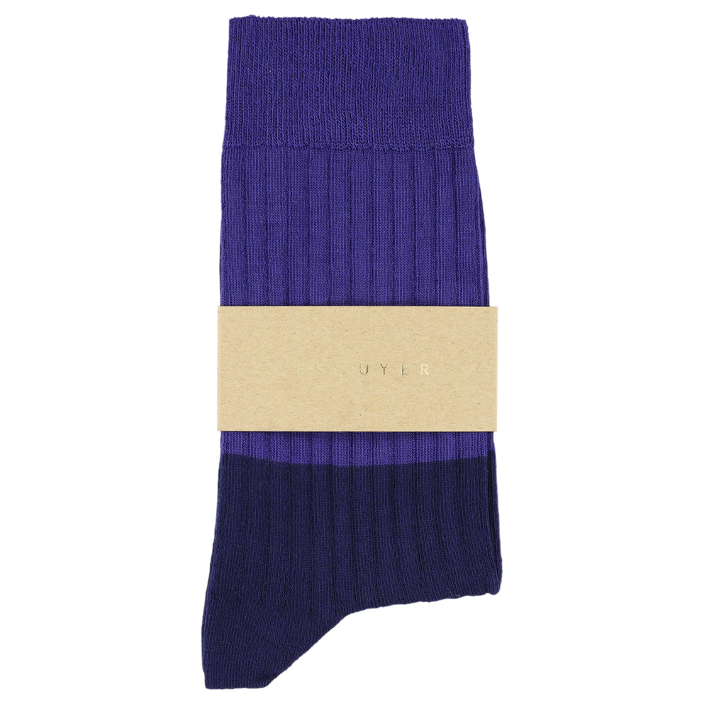Women Block Socks - Blue / Purple - Escuyer