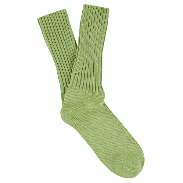 Women Crew Socks Light Green made of soft cotton in Portugal