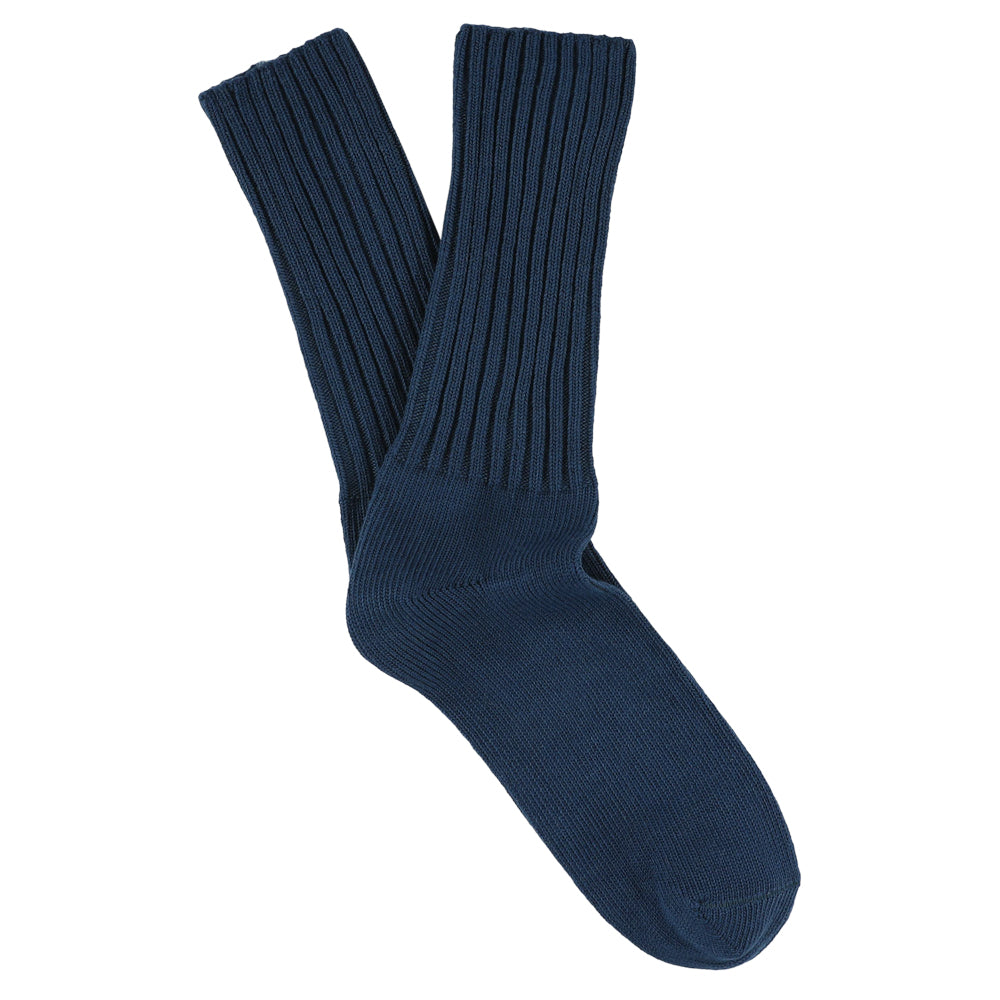 Women Crew Socks Majolica Blue made of cotton in Portugal