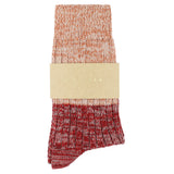 Escuyer women's pink and red colour-blocked crew socks, made in Portugal