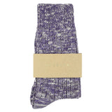 Escuyer women's bright purple melange socks, crew length, made in Portugal