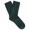 Pair of green socks on a white background