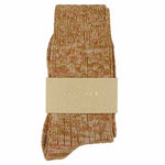 Escuyer women's pink and brick melange socks, crew length, made in Portugal