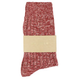 Escuyer women's red and pink melange socks, crew length, made in Portugal