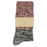 Escuyer women's navy and red colour-blocked crew socks, made in Portugal