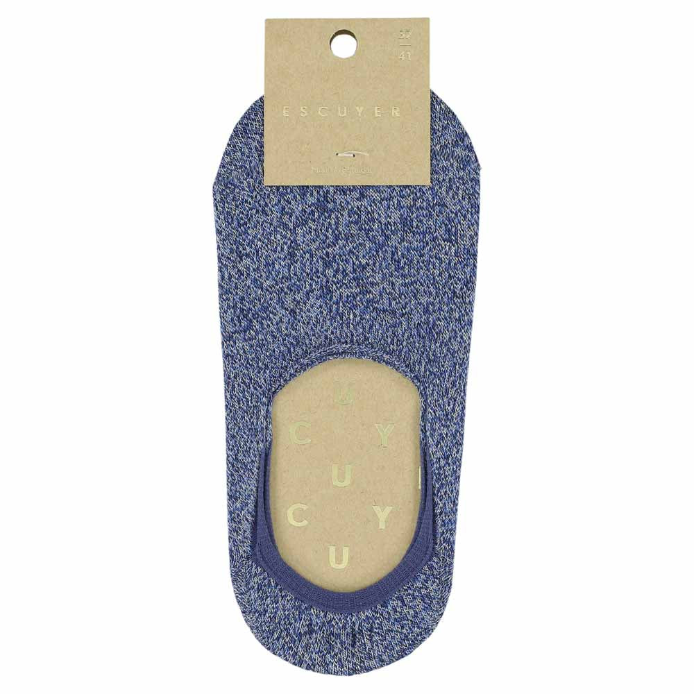 Blue women's no-show invisible cotton socks by Escuyer