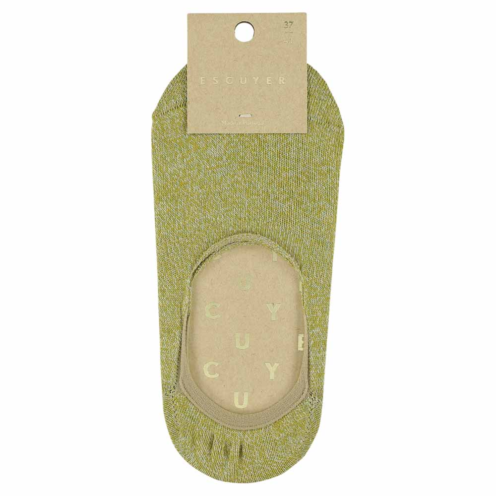 Green women's no-show invisible cotton socks by Escuyer