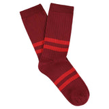 Women's Striped Socks - Bordeaux / Red