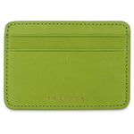 Escuyer clorofilla leather cardholder — handmade vegetable tanned leather card case, front view