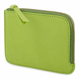 Escuyer clorofilla leather zip wallet — Italian veg-tanned leather, closed front view