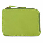 Escuyer clorofilla zip wallet showing zip closure and hand painted edges