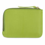 Escuyer clorofilla zip wallet open — interior card sleeve and cash compartment