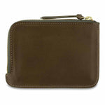 Escuyer khaki zip wallet open — interior card sleeve and cash compartment