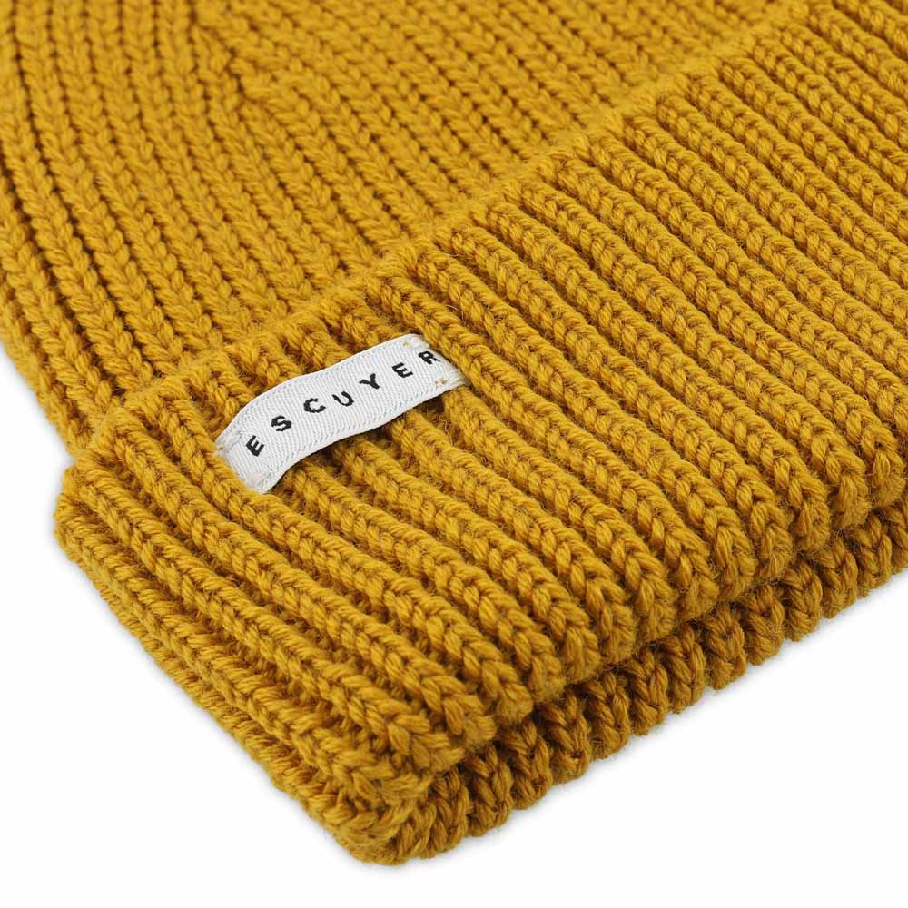 Ribbed Merino Beanie / Mustard - Escuyer