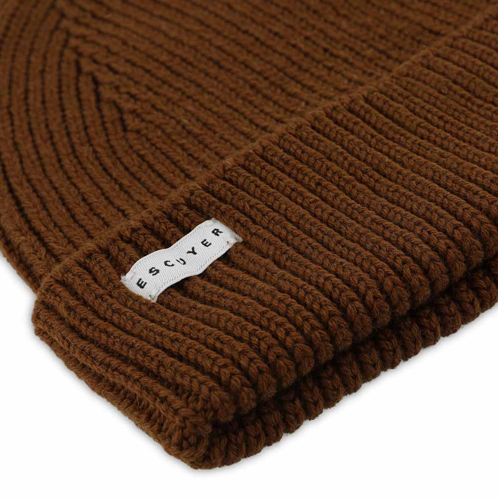 Ribbed Merino Beanie / Tobacco - Escuyer