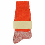Escuyer women's orange and pink colour-blocked crew socks, made in Portugal