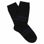 Women's Striped Socks Black & Blue — Italian Cotton, Made in Portugal — Escuyer