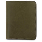 Escuyer khaki slim leather wallet — Italian vegetable tanned leather, front view
