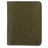 Escuyer khaki slim leather wallet — Italian vegetable tanned leather, front view